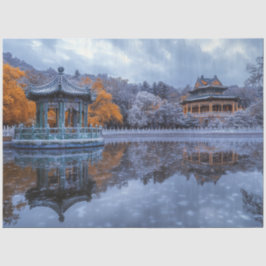 デコップガお洒落ーデン中国のパビリオンテンプル 薄葉紙