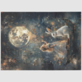 デコップガールお洒落ラビットムーンナイトシーン 薄葉紙 (正面)