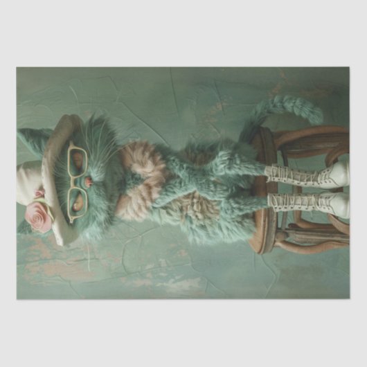 デコップキャッお洒落トラスティンスツールヴィンテージ 薄葉紙 (正面)