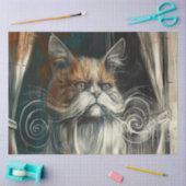 デコップグラマー猫の口ひげ抽象芸術 薄葉紙 (クラフト)