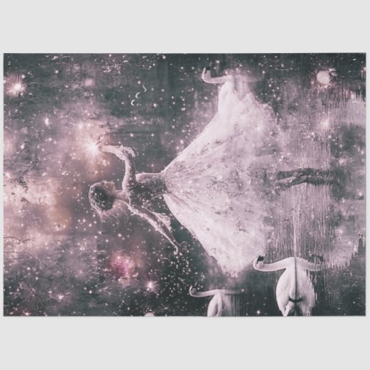 デコップグレースフルバレリーナ&スワンズパープルフエ 薄葉紙 (正面)