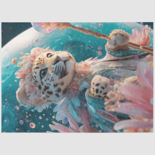 デコップグレースフルヒョウのロマンチックな装飾 薄葉紙 (正面)