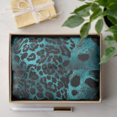 デコップコーディネートティール（緑がかった色）タイガースキンプリント 薄葉紙 (ギフト)