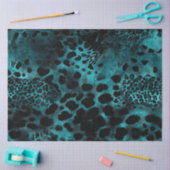 デコップコーディネートティール（緑がかった色）タイガースキンプリント 薄葉紙 (クラフト)