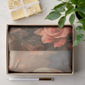 デコップゴシックスケルトン囲まれた桃のバラ 薄葉紙 (ギフト)