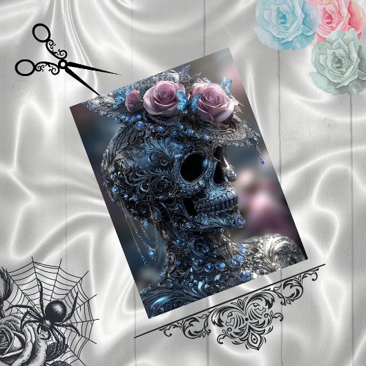 デコップゴシックラックススカルクラウン開花 薄葉紙