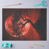 デコップゴシックレッドムーンブラックツリークリムゾンハウス 薄葉紙 (クラフト)