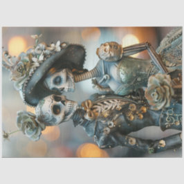 デコップゴシック精巧結婚なティール（緑がかった色）花模様 薄葉紙