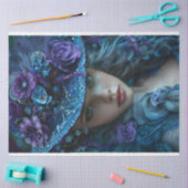 デコップサウお洒落ザンベルレディティール（緑がかった色）パープル 薄葉紙 (クラフト)