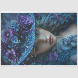 デコップサウお洒落ザンベルレディティール（緑がかった色）パープル 薄葉紙