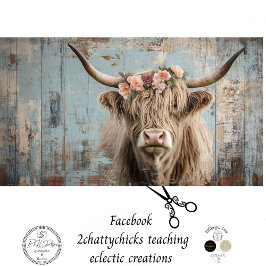 デコップシャギーハイランドカウピーチフラワー 薄葉紙