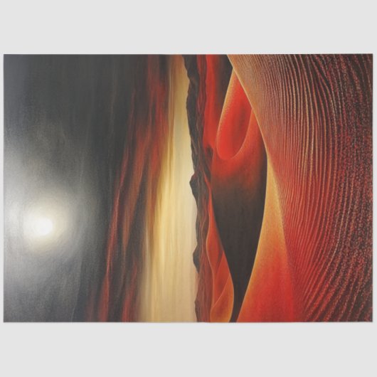 デコップシュールレアルレッドデザートブライトフルムーン 薄葉紙 (正面)