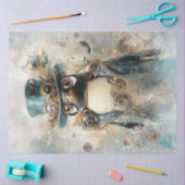 デコップスお洒落タムパンクペンギンティール（緑がかった色） 薄葉紙 (クラフト)