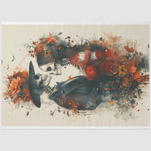 デコップスケルトンカップルVictor & Eliza in Red 薄葉紙 (正面)