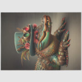 デコップスタームパンクアリゲータートップハット(羽付き) 薄葉紙 (正面)