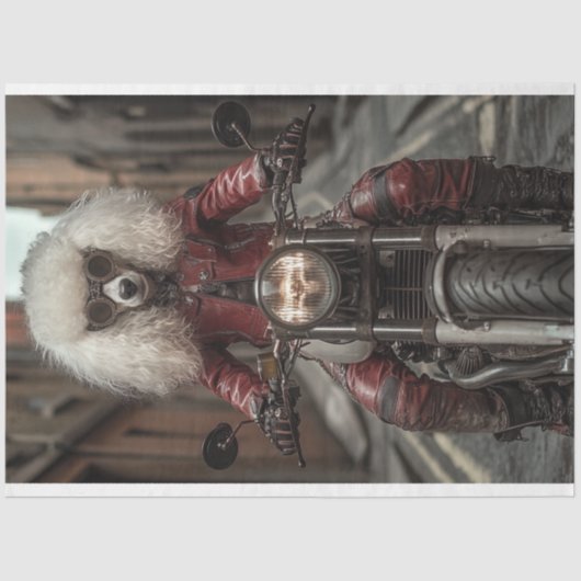 デコップスタームパンクスタンダードプードルバイクもしくは自転車に乗る人 薄葉紙 (正面)