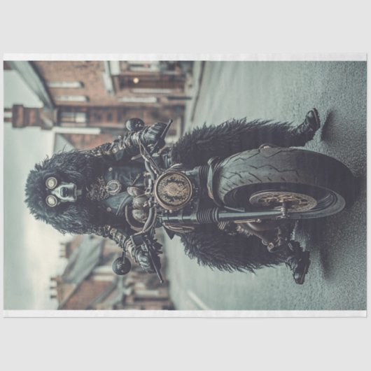 デコップスタームパンクスタンダードプードルライディングバイク 薄葉紙 (正面)