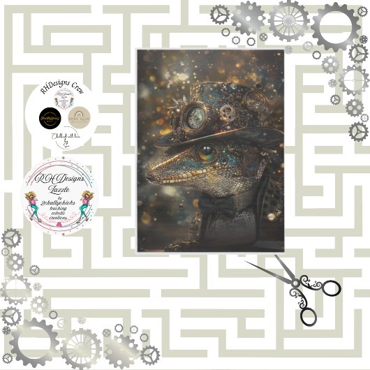 デコップスタームパンクスポーツリザード金ゴールドグリーン 薄葉紙