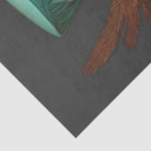 デコップスタームパンクフクロウティール(緑がかった色)&フェザードハット 薄葉紙 (詳細)