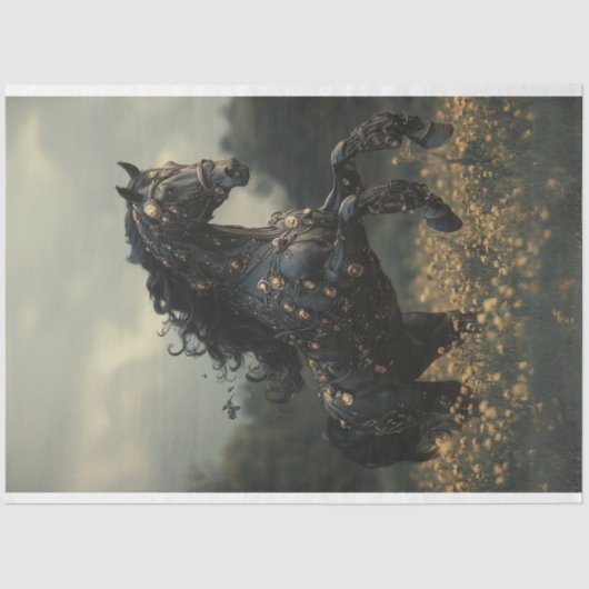 デコップスタームパンクブラックスタリオンホース 薄葉紙 (正面)