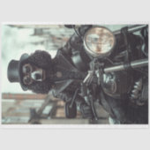 デコップスタームパンクブラックスタンダードプードルバイクもしくは自転車に乗る人 薄葉紙 (正面)