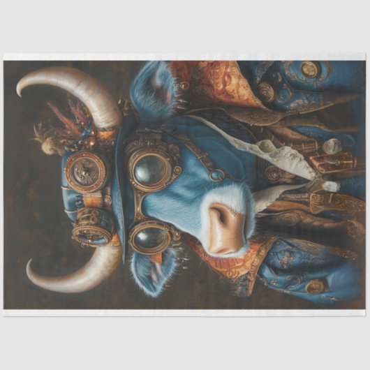 デコップスタームパンクメカニカルヴィンテージブル 薄葉紙 (正面)