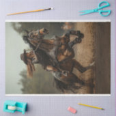 デコップスタームパンク女性のカーボーイ馬ライダー 薄葉紙 (クラフト)