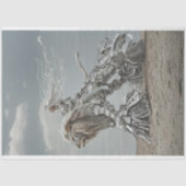 デコップスティームパンクのライオンと砂漠の女性 薄葉紙 (正面)