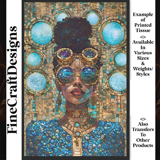 デコップダークスキンブルーウーマンフェイクモザイク063 薄葉紙