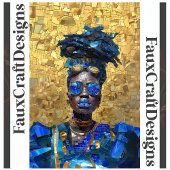 デコップダークスキンブルーリップウーマンモザイクフェイク064 薄葉紙