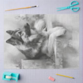 デコップチャコールドイツシェパードポートレート 薄葉紙 (クラフト)