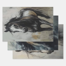 デコップトリオチャコールラストホースアート