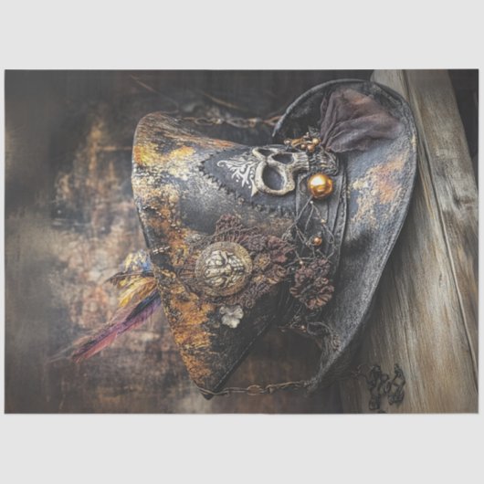 デコップトリコーン素朴海賊帽の羽毛 薄葉紙 (正面)