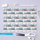 デコップトレインバースデーパーティー赤ちゃんシャワー 薄葉紙 (クラフト)