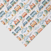 デコップトレイン誕生日パーティー水色 薄葉紙 (詳細)