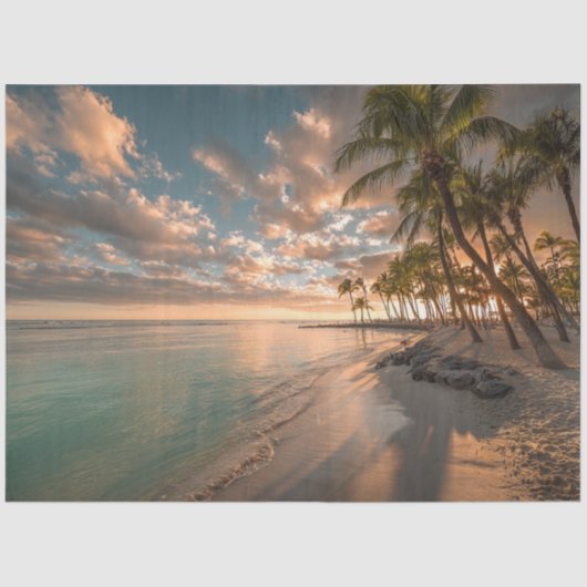 デコップトロピカルパラダイスビーチパームツリーズ 薄葉紙 (正面)