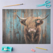 デコップハイランドカウシャギー毛皮の風化フェンス 薄葉紙 (クラフト)