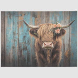 デコップハイランドカウシャギー毛皮の風化フェンス 薄葉紙