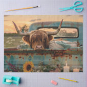 デコップハイランドカウトラックヴィンテージヒマワリ 薄葉紙 (クラフト)