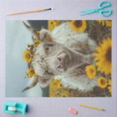 デコップハイランドカウフィールドひまわり花 薄葉紙 (クラフト)