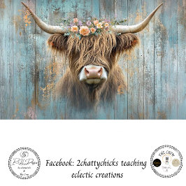 デコップハイランドカウブルーの背動揺して景 薄葉紙