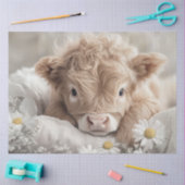 デコップハイランドカーフホワイトデイジー 薄葉紙 (クラフト)