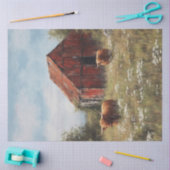 デコップハイランド牛をワイルドフラワーズバ素朴ンに 薄葉紙 (クラフト)