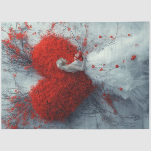 デコップバお洒落ンタレンタインハート&レディ 薄葉紙 (正面)