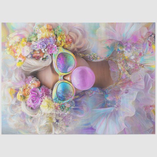 デコップバブルガム夏アートとレトロの雰囲気 薄葉紙 (正面)