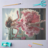 デコップバレンタインデイレディ踊りヴィンテージトラック 薄葉紙 (クラフト)