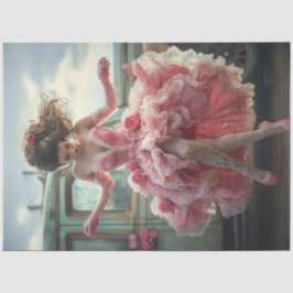 デコップバレンタインデイレディ踊りヴィンテージトラック 薄葉紙