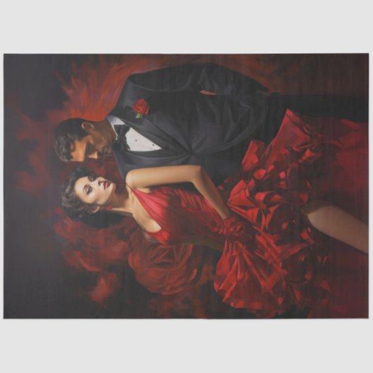 デコップバレンタインデントルタンゴインレッドブラック 薄葉紙 (正面)