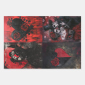 デコップバレンタインハートとゴシック様式のカップル ラッピングペーパーシート (正面2)