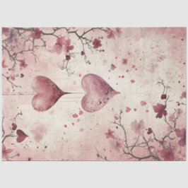 デコップバレンタインバックグラウンドレッドピンクハート 薄葉紙